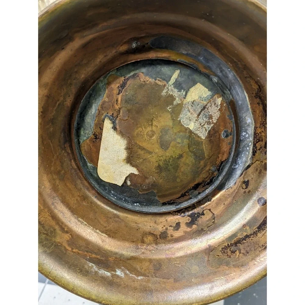 Brass Bucket with Ceramic Handle Pot 6 Inch Tall‎